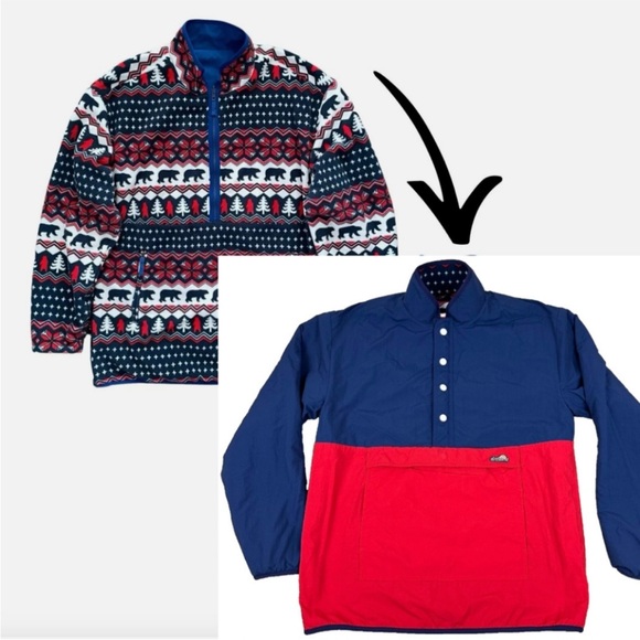 chubbies Other - Chubbies The Understatement Reversible Jacket Snap Pullover Fleece Winter Print